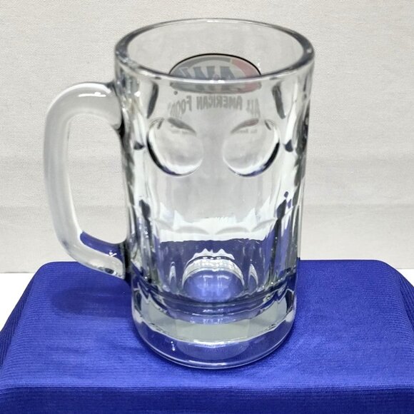 A&W Root Beer Glass Mug All American Food Logo 6" Tall Heavy Clear Glass Vintage - Picture 2 of 8